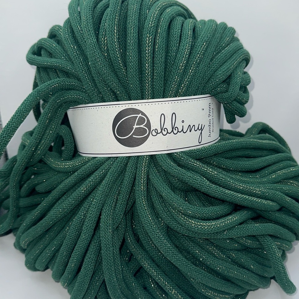 Bobbiny Jumbo Cotton Cord Golden Pine Green